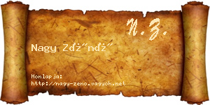 Nagy Zénó névjegykártya